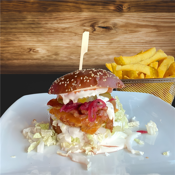 Chicken Burger with chips